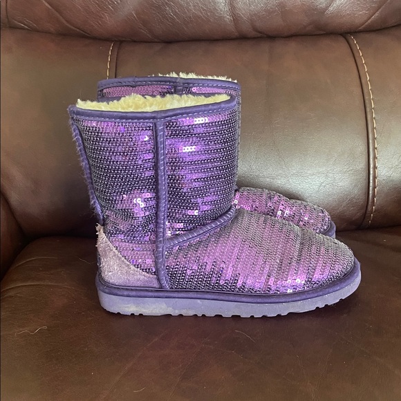 UGG Sparkling Purple Sequin Boots - Picture 1 of 6